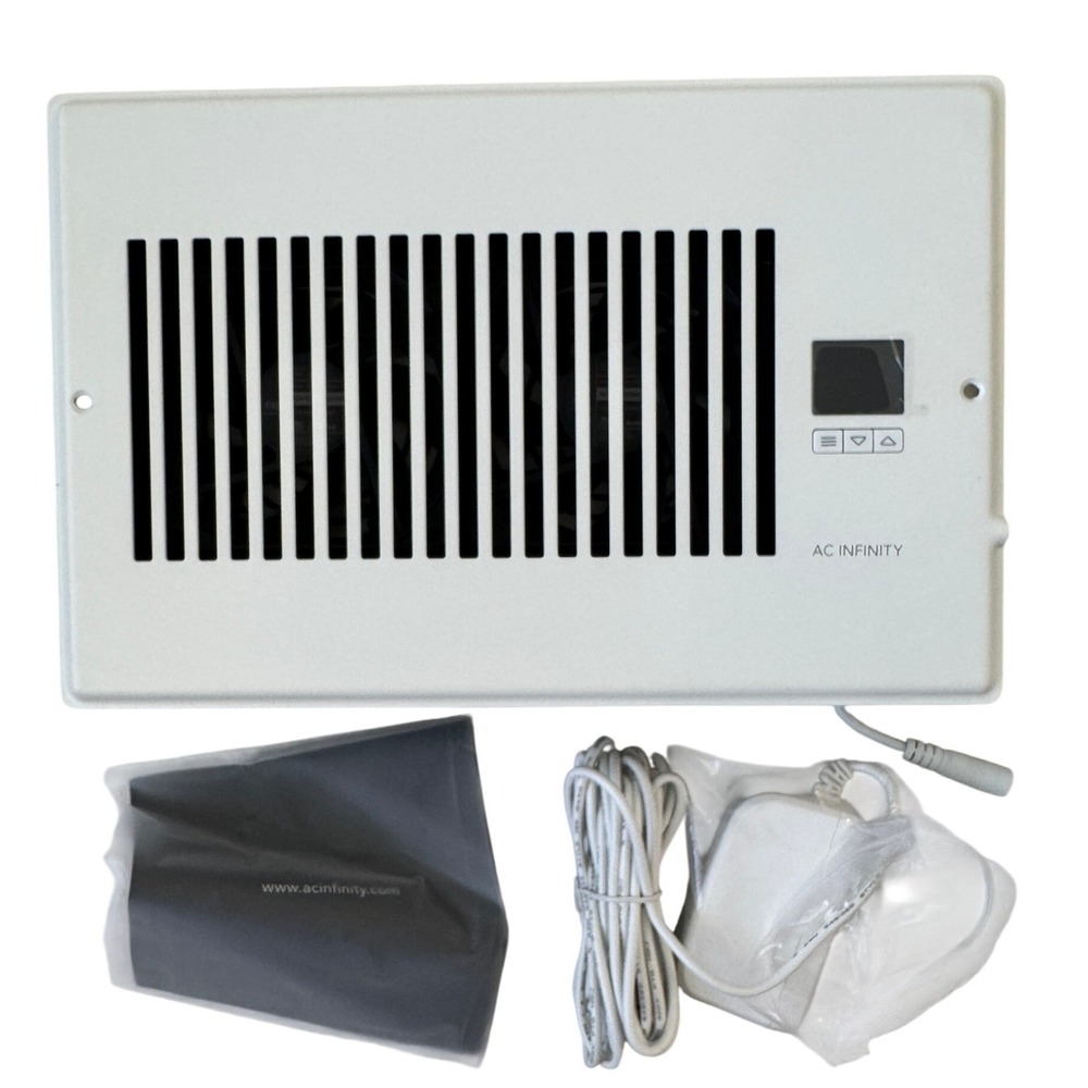 AC Infinity AIRTAP T6 White Register Booster Fan 6x10 AC-RBF6-W Quiet HVAC Vent